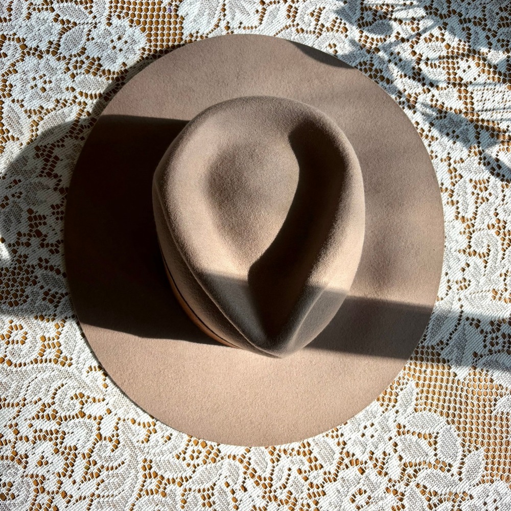 Gigi Pip Miller Classic Fedora Hat S Brown Australia Wool Wide Brim Suede Band - Picture 11 of 12